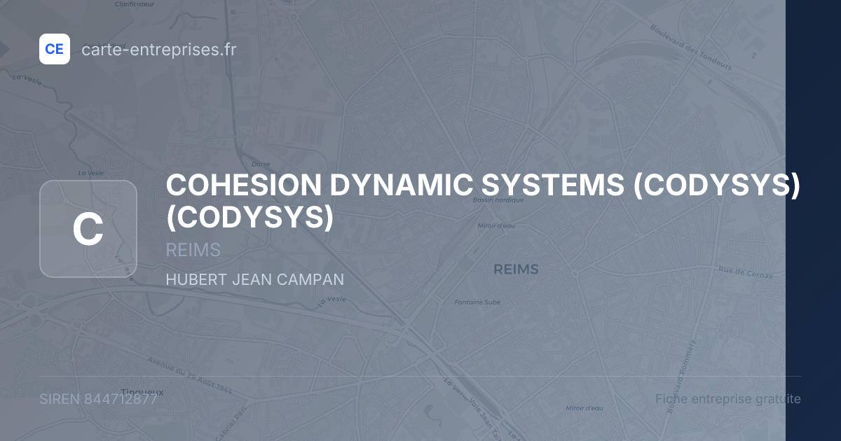COHESION DYNAMIC SYSTEMS (CODYSYS) (CODYSYS) — 844712877 — fiche entreprise