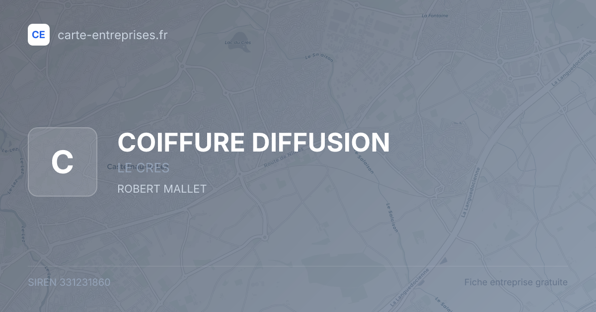 COIFFURE DIFFUSION — 331231860 — fiche entreprise