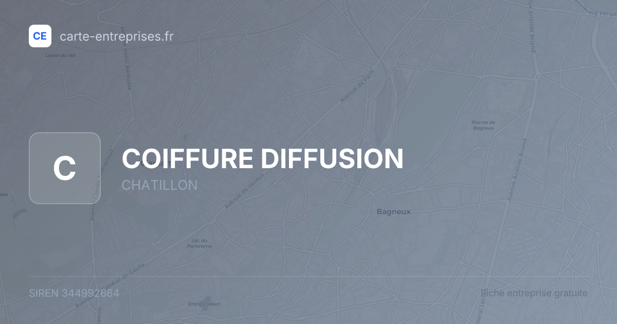 COIFFURE DIFFUSION — 344992664 — fiche entreprise