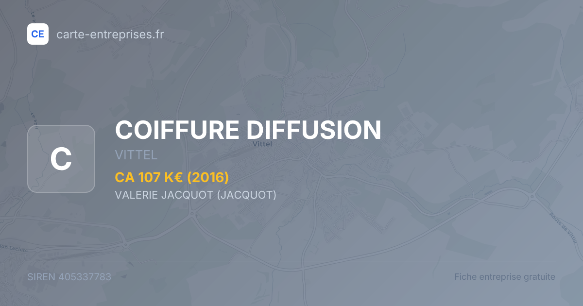 COIFFURE DIFFUSION — 405337783 — fiche entreprise