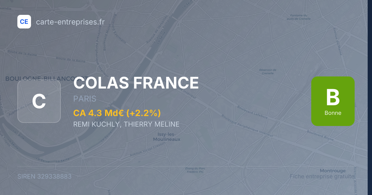 COLAS FRANCE — 329338883 — fiche entreprise