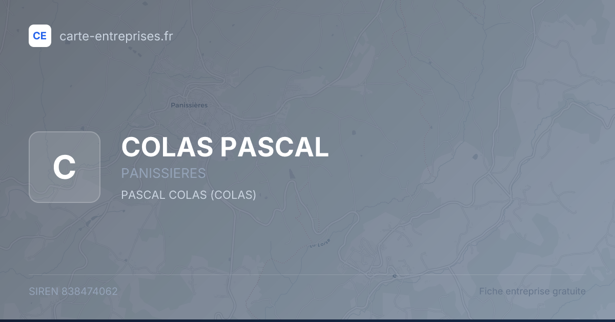 COLAS PASCAL — 838474062 — fiche entreprise