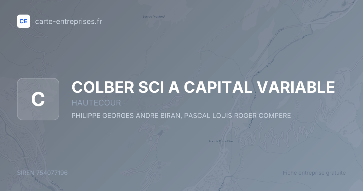 COLBER SCI A CAPITAL VARIABLE — 754077196 — fiche entreprise