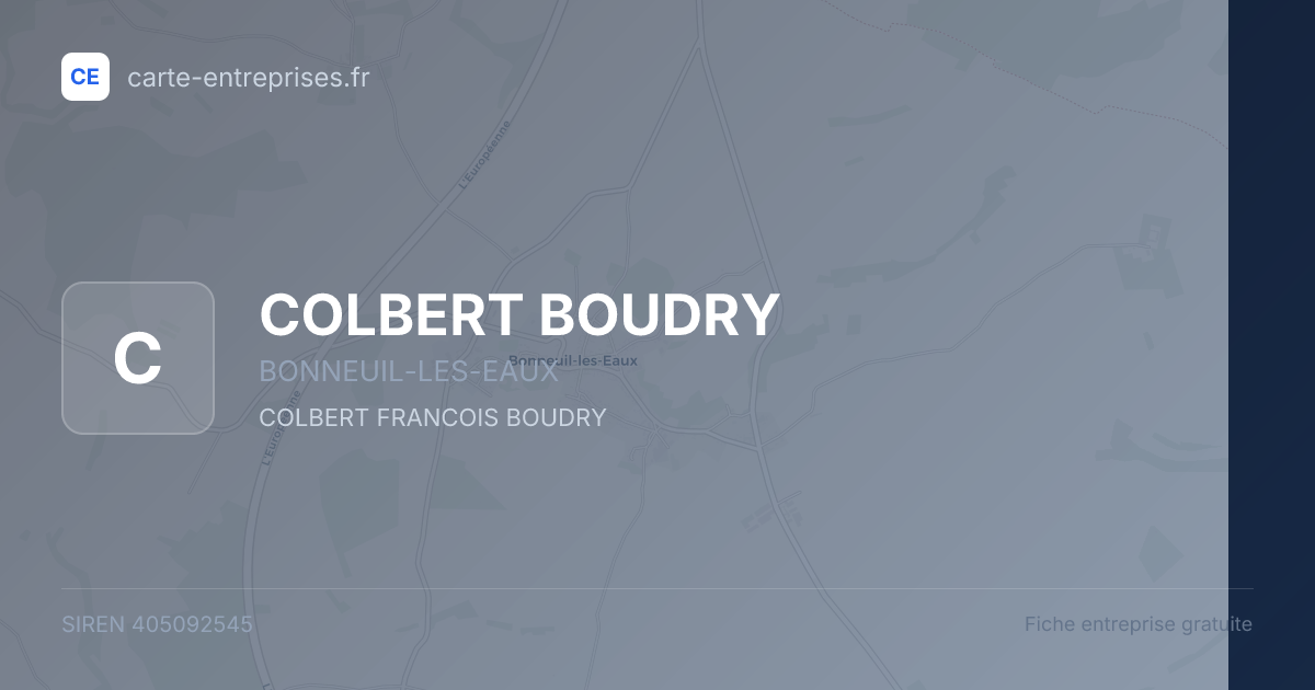 COLBERT BOUDRY — 405092545 — fiche entreprise