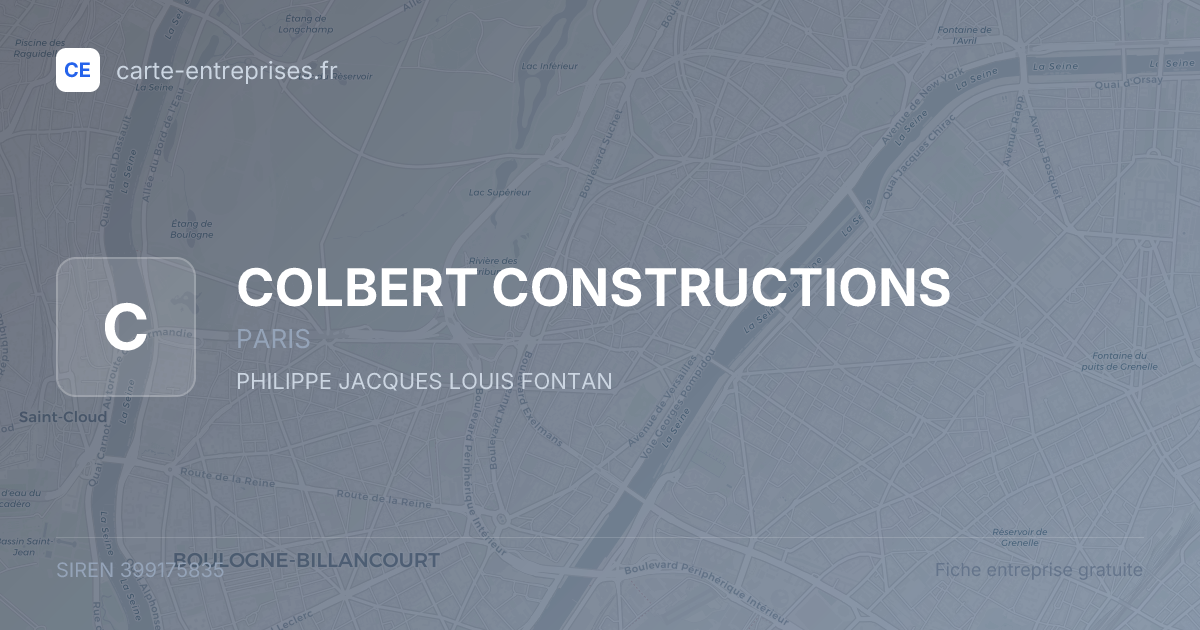 COLBERT CONSTRUCTIONS — 399175835 — fiche entreprise