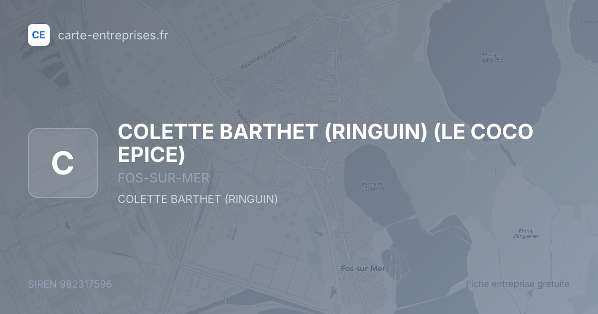 COLETTE BARTHET (RINGUIN) (LE COCO EPICE) — 982317596 — fiche entreprise