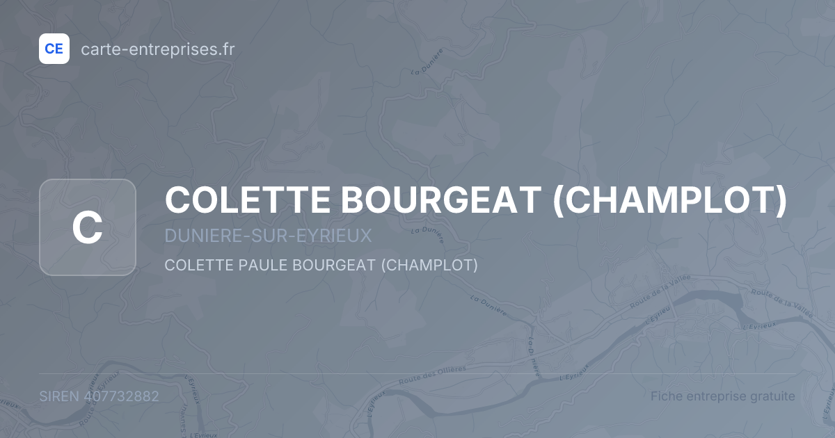 COLETTE BOURGEAT (CHAMPLOT) — 407732882 — fiche entreprise