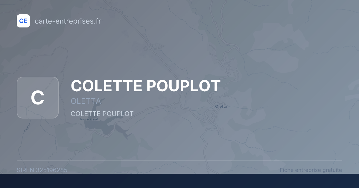 COLETTE POUPLOT — 325196285 — fiche entreprise