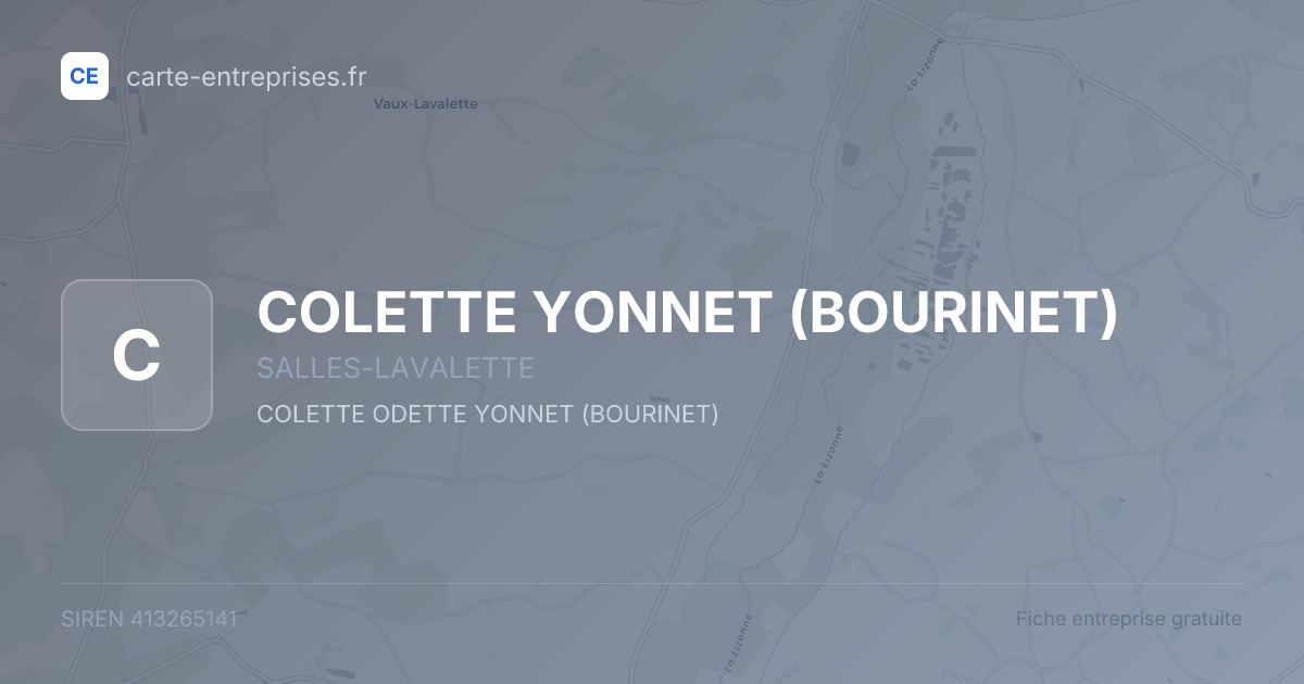 COLETTE YONNET (BOURINET) — 413265141 — fiche entreprise