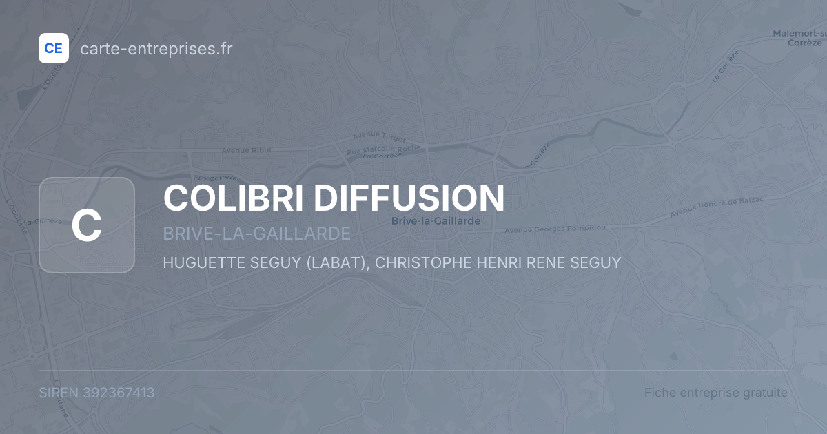 COLIBRI DIFFUSION — 392367413 — fiche entreprise