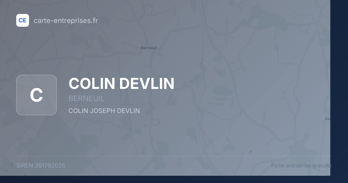 COLIN DEVLIN — 391792025 — fiche entreprise