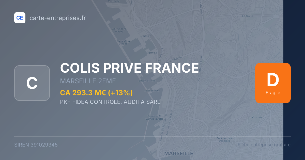 COLIS PRIVE FRANCE — 391029345 — fiche entreprise