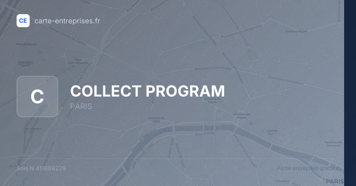 COLLECT PROGRAM — 411669229 — fiche entreprise