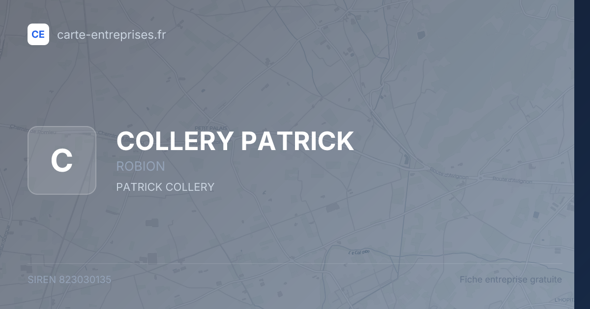 COLLERY PATRICK — 823030135 — fiche entreprise