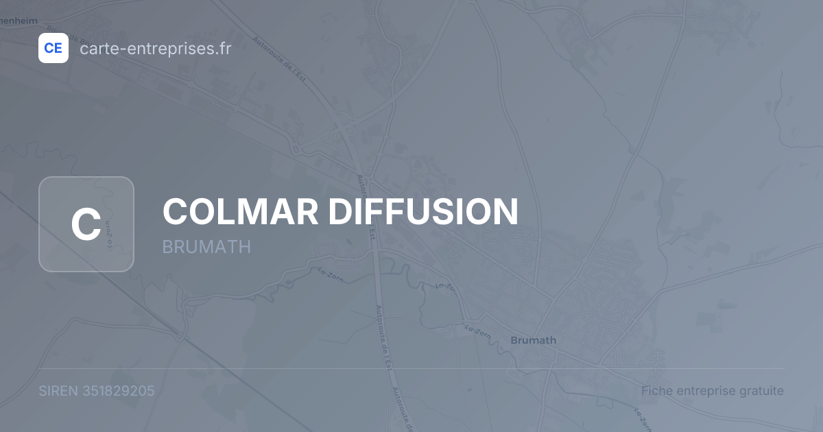 COLMAR DIFFUSION — 351829205 — fiche entreprise