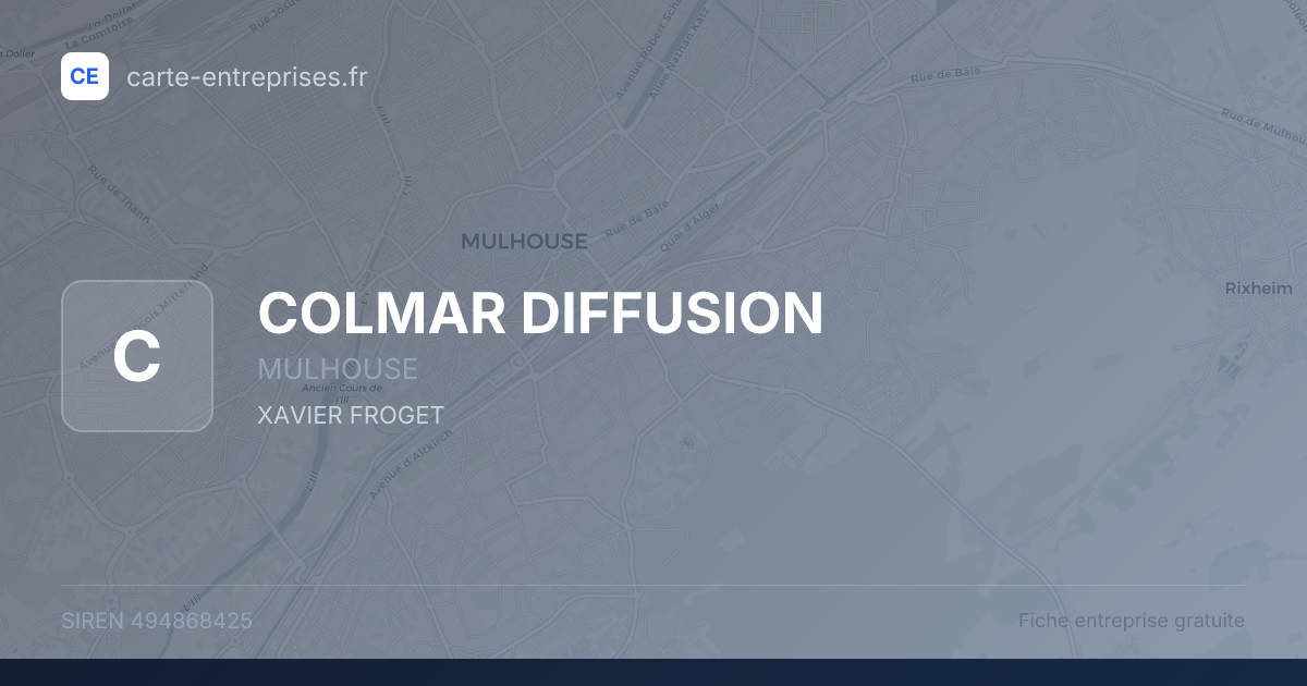 COLMAR DIFFUSION — 494868425 — fiche entreprise