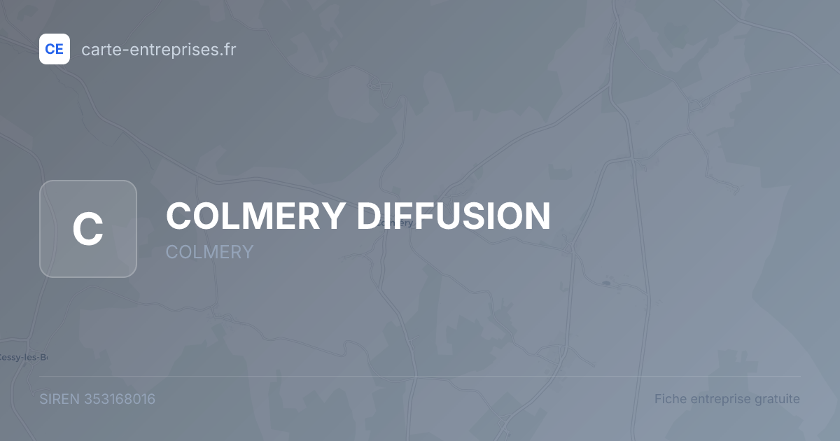COLMERY DIFFUSION — 353168016 — fiche entreprise