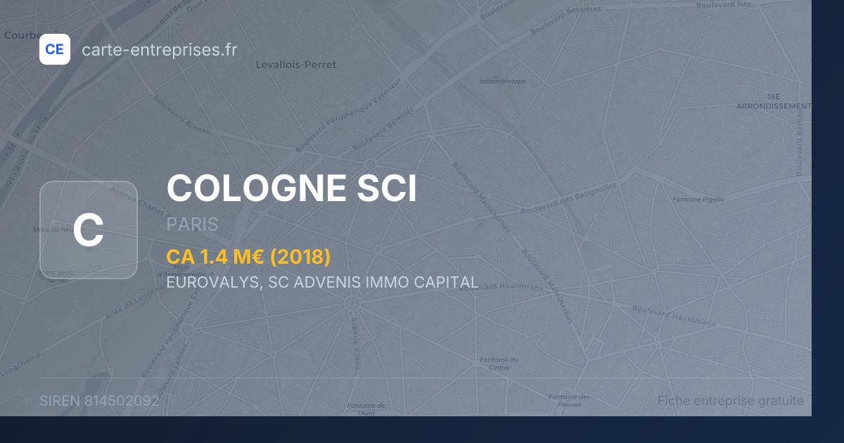 COLOGNE SCI — 814502092 — fiche entreprise