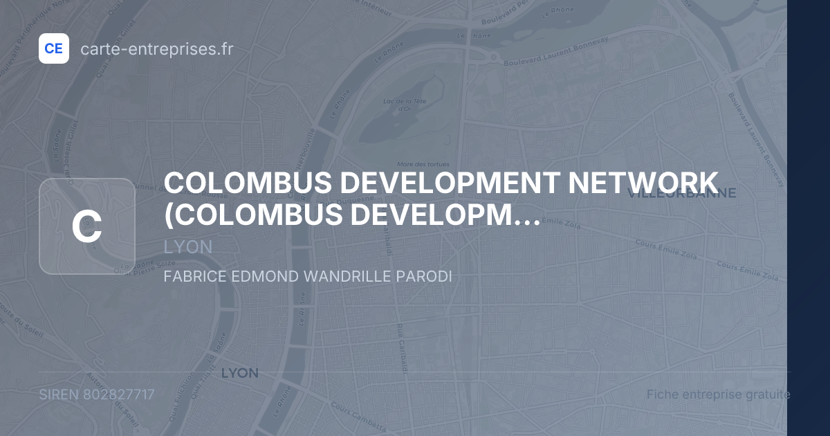 COLOMBUS DEVELOPMENT NETWORK — 802827717 — fiche entreprise