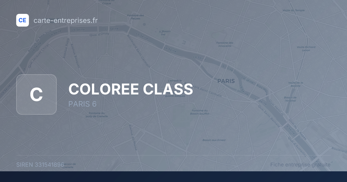 COLOREE CLASS — 331541896 — fiche entreprise