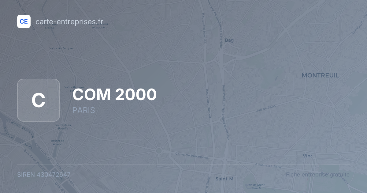 COM 2000 — 430472647 — fiche entreprise