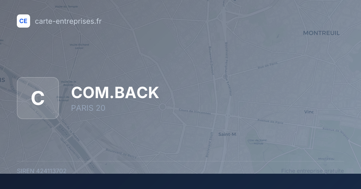 COM.BACK — 424113702 — fiche entreprise