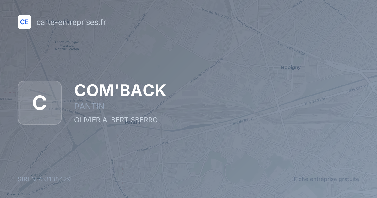 COM'BACK — 753138429 — fiche entreprise