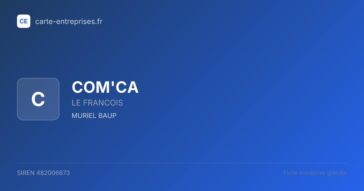 COM'CA — 482006673 — fiche entreprise
