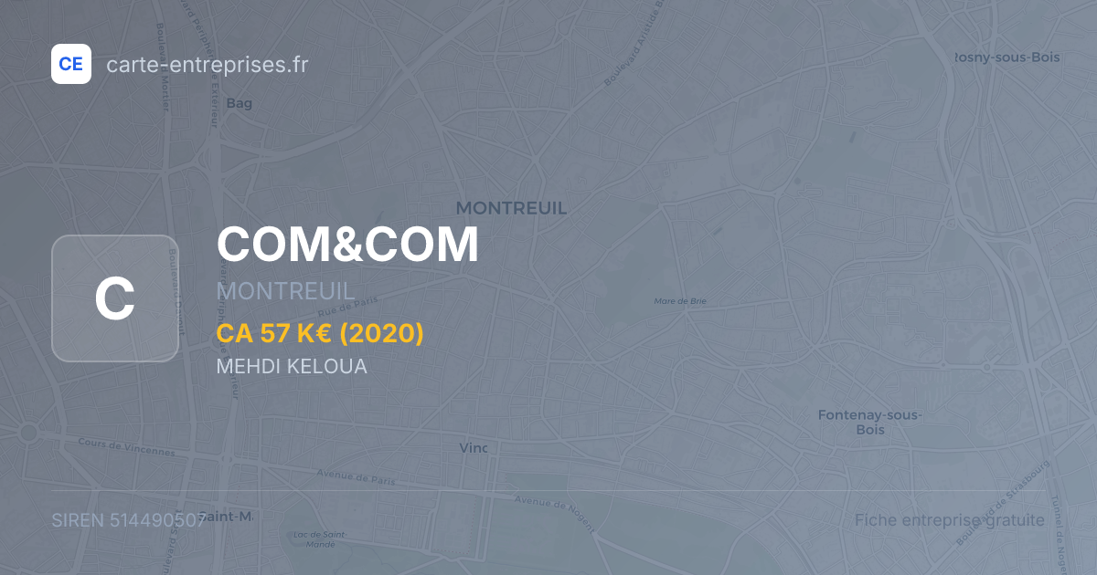 COM&COM — 514490507 — fiche entreprise