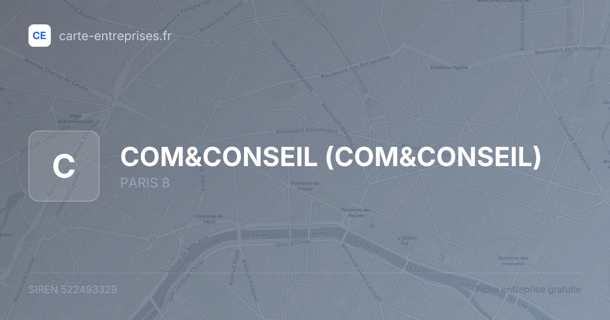 COM&CONSEIL — 522493329 — fiche entreprise