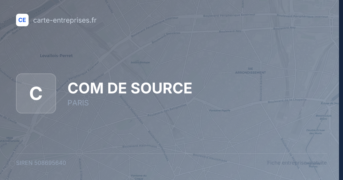 COM DE SOURCE — 508695640 — fiche entreprise