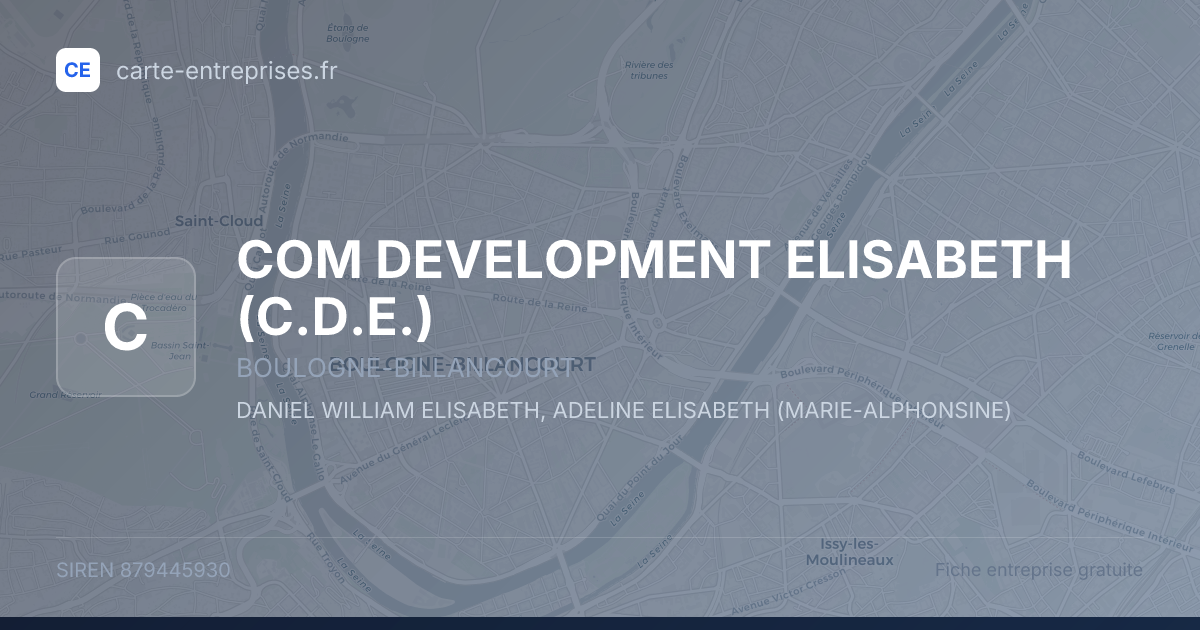 COM DEVELOPMENT ELISABETH (C.D.E.) — 879445930 — fiche entreprise