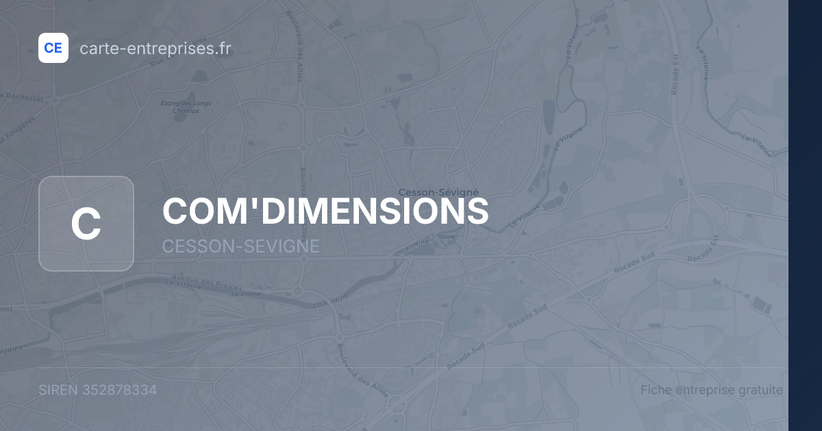COM'DIMENSIONS — 352878334 — fiche entreprise