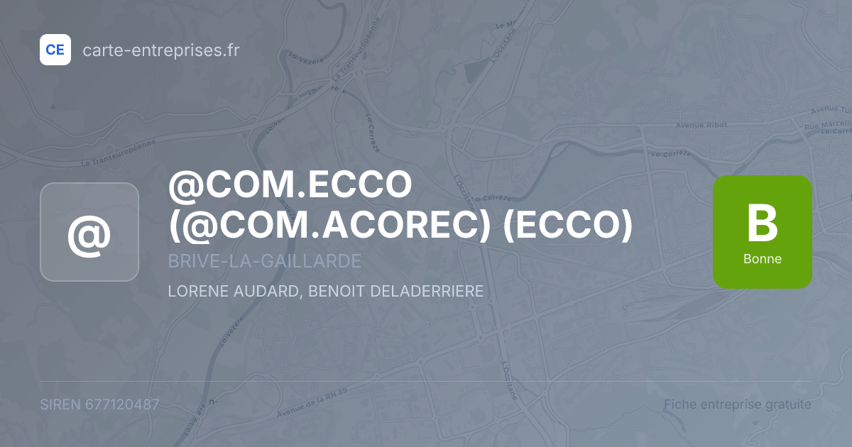 @COM.ECCO (@COM.ACOREC) (ECCO) — 677120487 — fiche entreprise