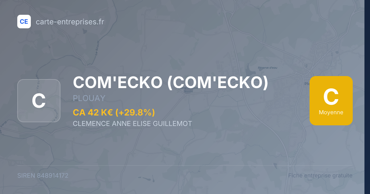 COM'ECKO — 848914172 — fiche entreprise