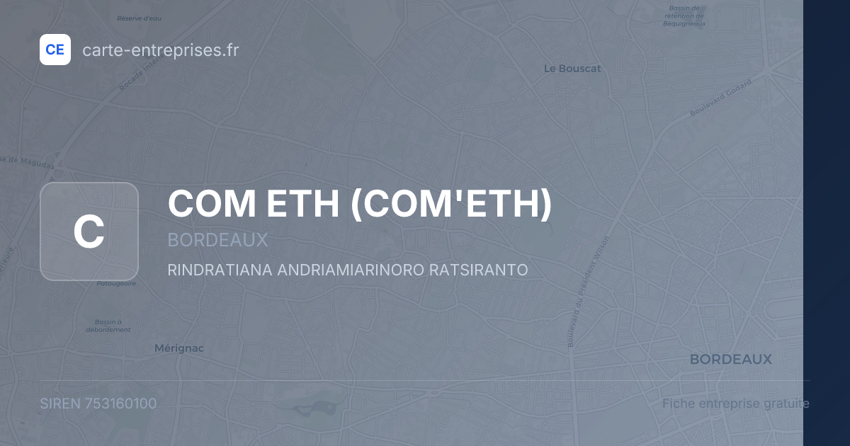 COM ETH (COM'ETH) — 753160100 — fiche entreprise