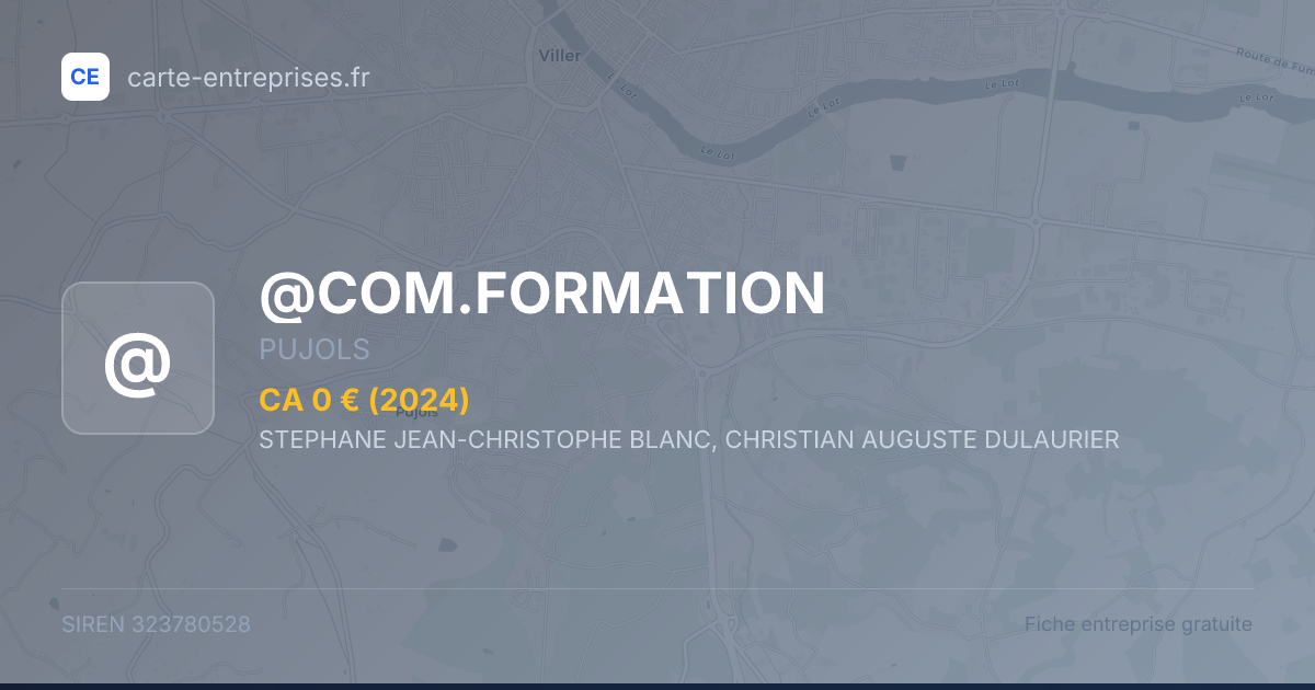 @COM.FORMATION — 323780528 — fiche entreprise