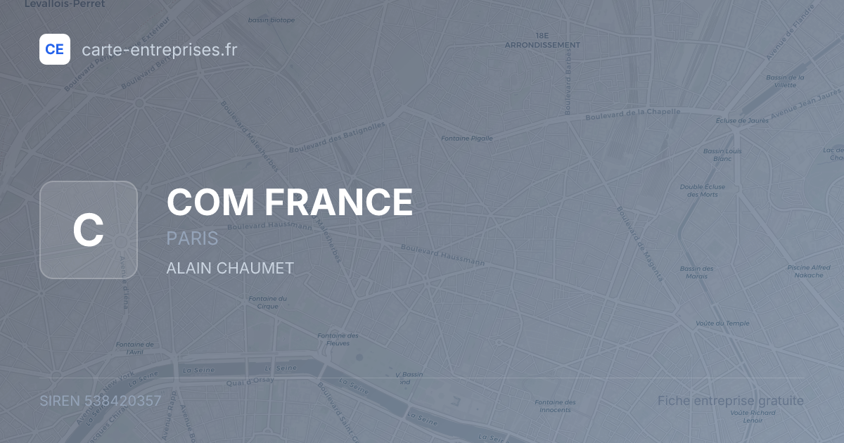 COM FRANCE — 538420357 — fiche entreprise