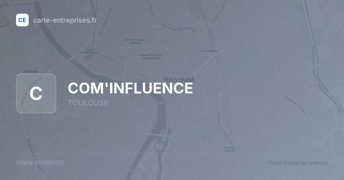 COM'INFLUENCE — 403901317 — fiche entreprise
