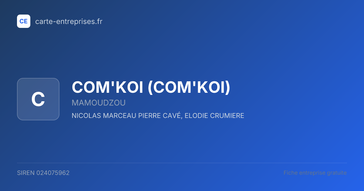 COM'KOI — 024075962 — fiche entreprise