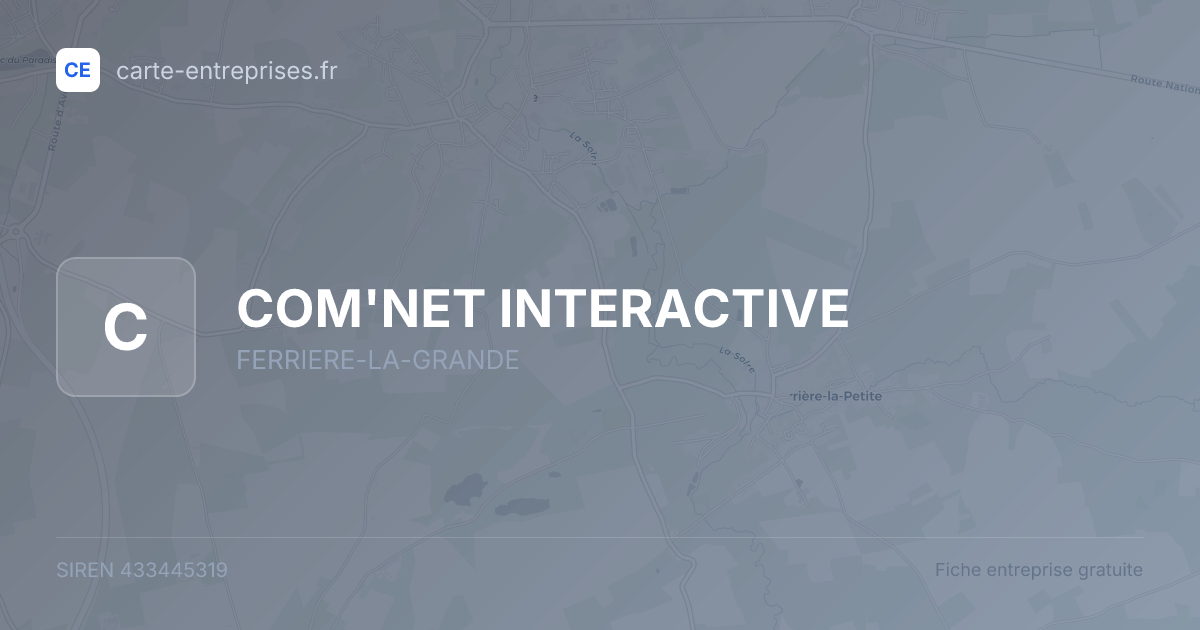 COM'NET INTERACTIVE — 433445319 — fiche entreprise