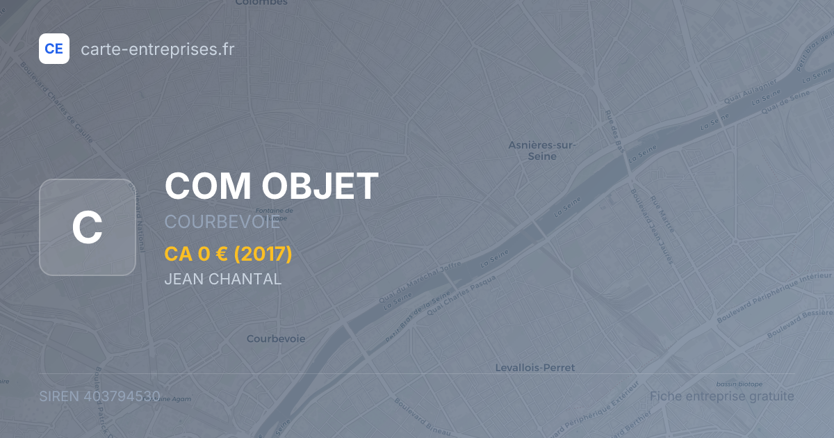 COM OBJET — 403794530 — fiche entreprise