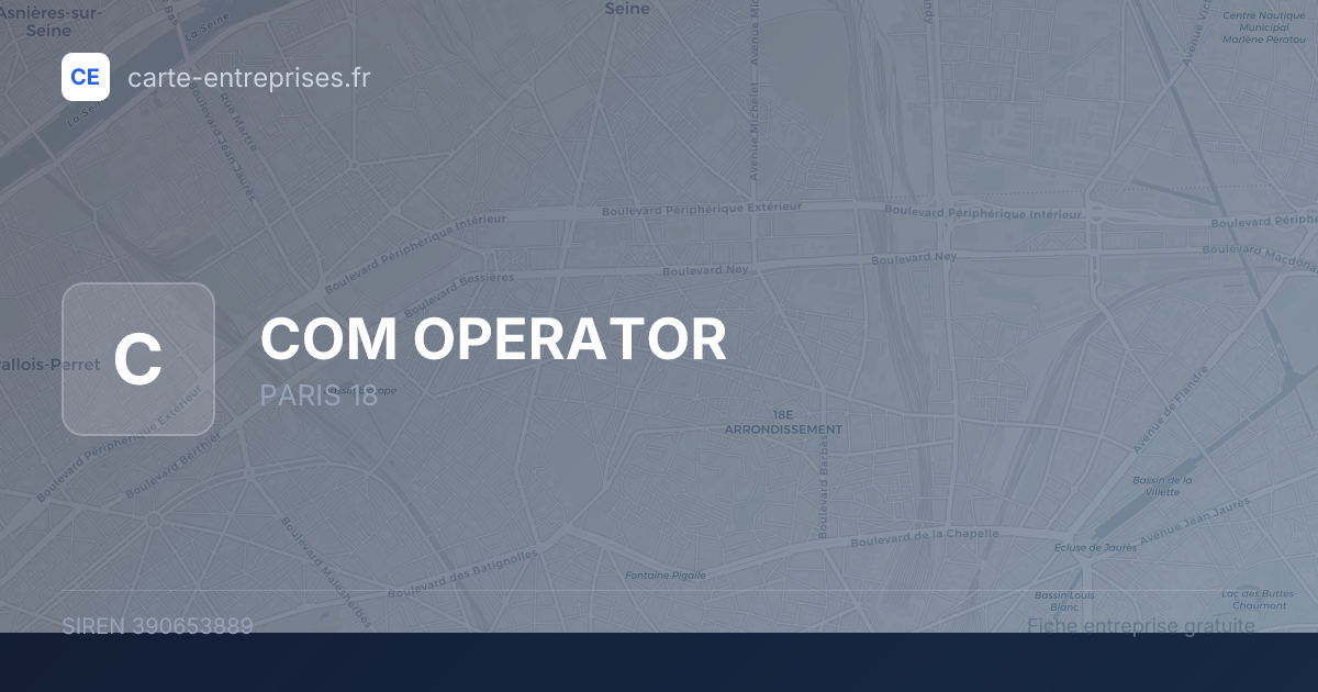COM OPERATOR — 390653889 — fiche entreprise