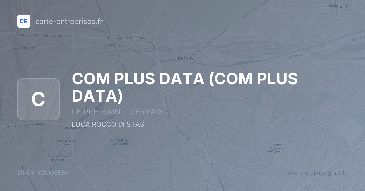 COM PLUS DATA — 102905684 — fiche entreprise