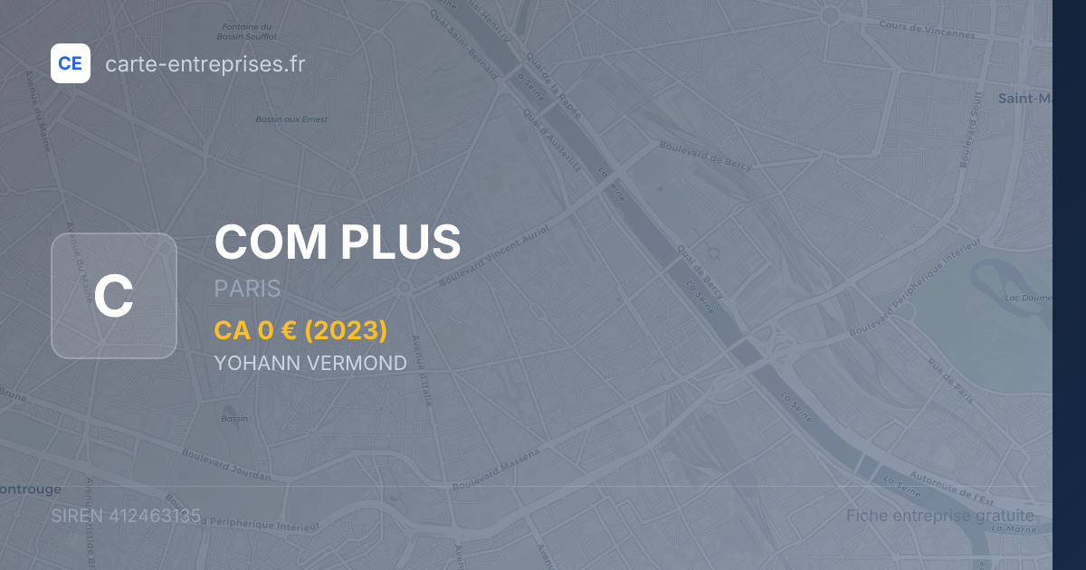 COM PLUS — 412463135 — fiche entreprise