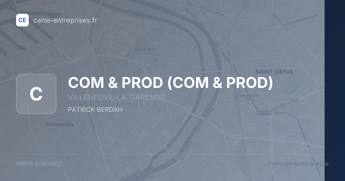 COM & PROD — 829741271 — fiche entreprise