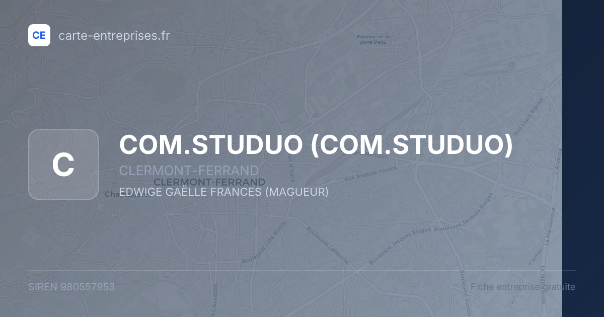 COM.STUDUO — 980557953 — fiche entreprise
