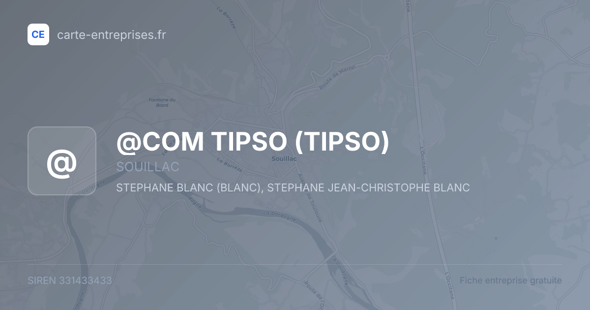 @COM TIPSO (TIPSO) — 331433433 — fiche entreprise