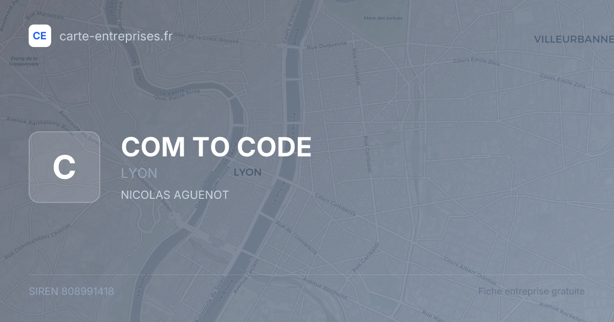 COM TO CODE — 808991418 — fiche entreprise
