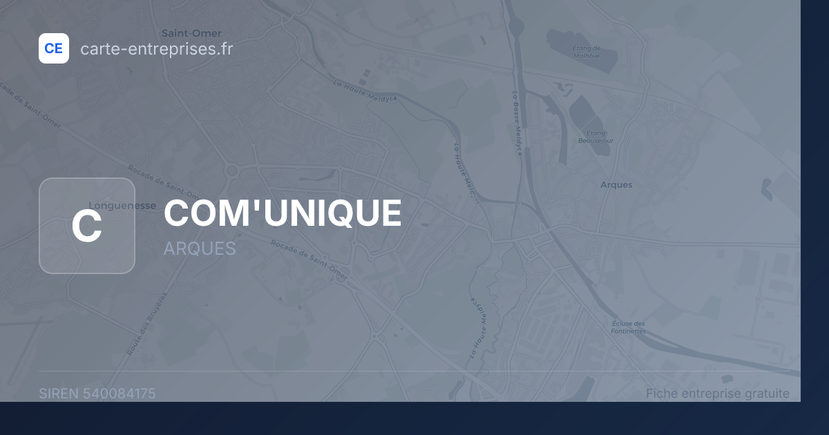 COM'UNIQUE — 540084175 — fiche entreprise
